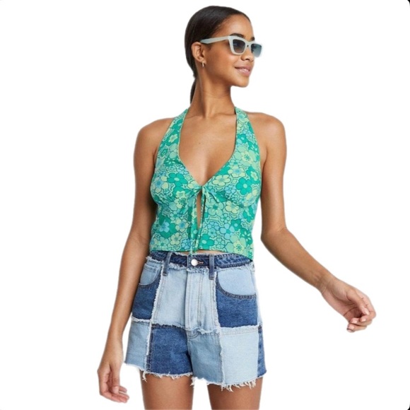 Wild Fable Womens Green Halter Fly Away Top - Picture 2 of 7